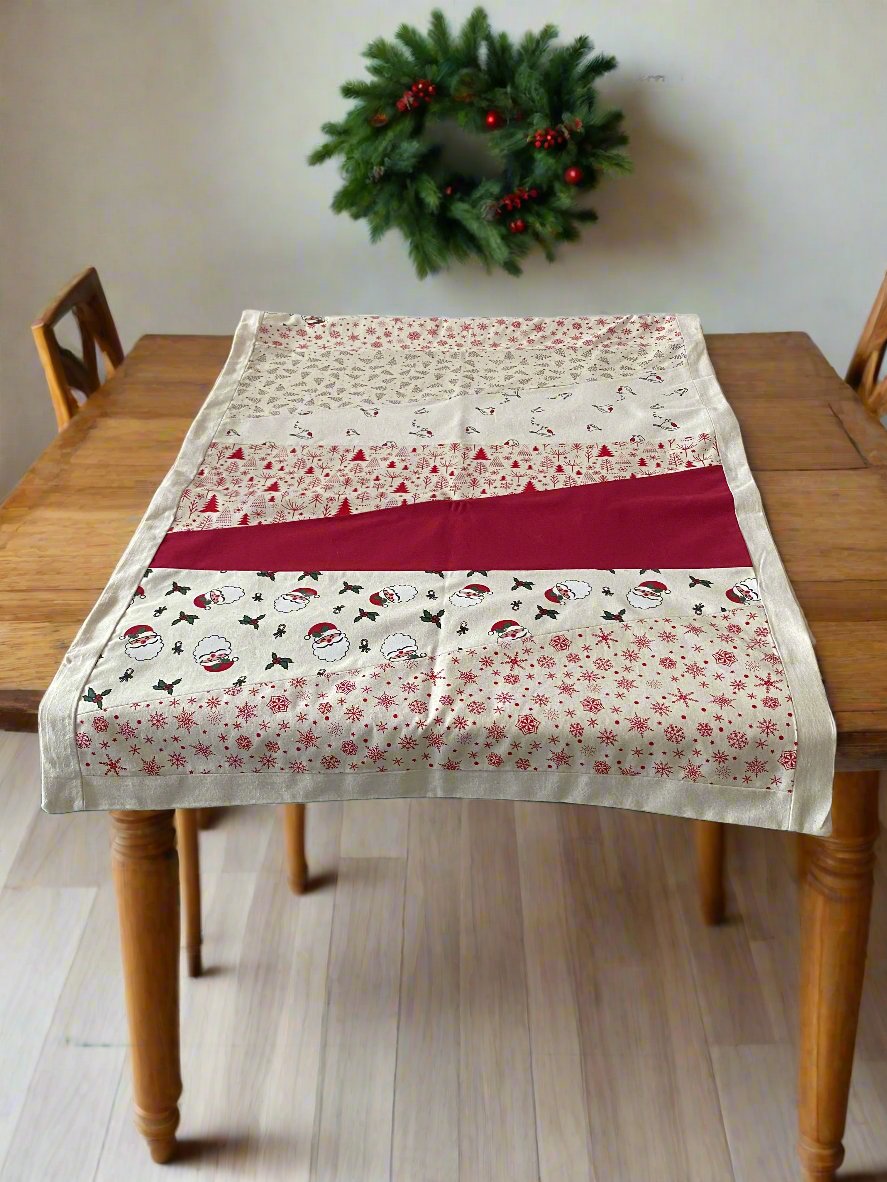 Sew-Your-Own-Kit Christmas Table Runner 140cm x60cm, pre-cut 100% cotton fabric, full instructions