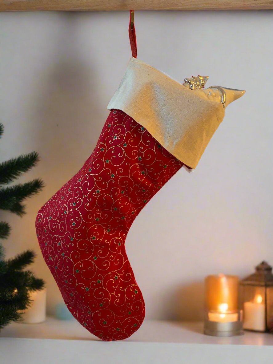 Sew-Your-Own-Kit Christmas Stocking, pre-cut 100% cotton fabric, full instructions