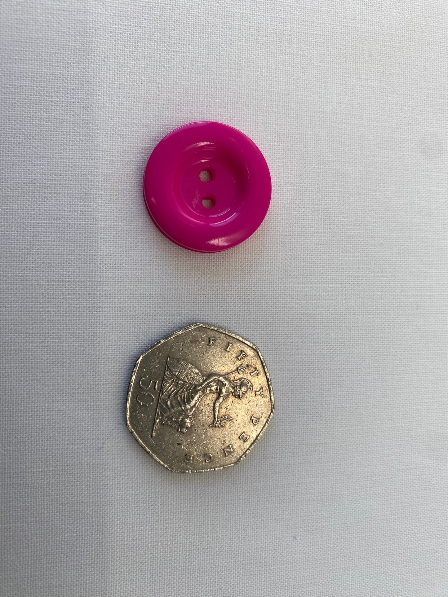 Chunky 2 Hole Italian Buttons for Dressmaking, Bag Making and Crafts. 23mm, Plastic, Various Colours, Pack of 4