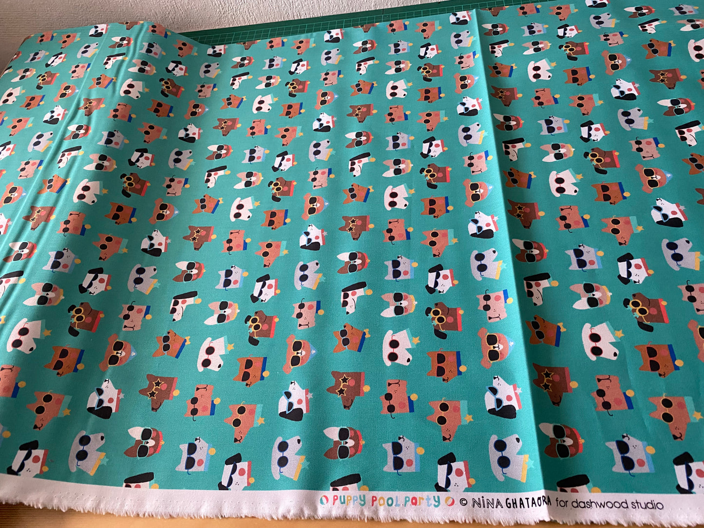 Dashwood Studio, 100% Cotton Fabric. Puppy Pool Party by Nina Ghataora