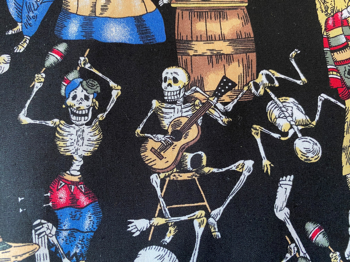 Halloween Party Skellingtons, Day of the Dead Print 100% Cotton Poplin