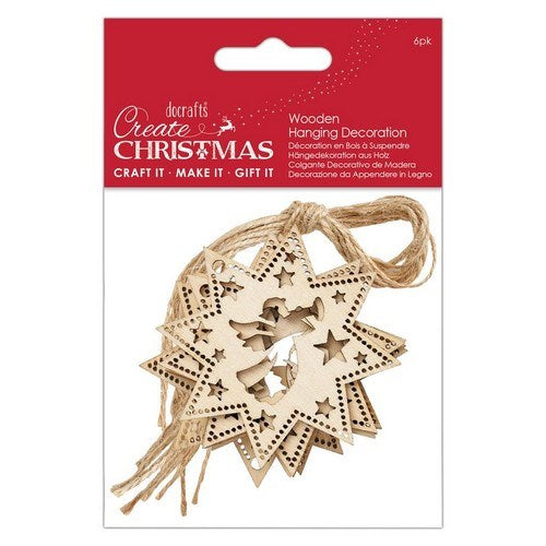 DoCrafts Create Christmas Crafts Collection, wooden hanging decorations, gift tags, wooden shapes