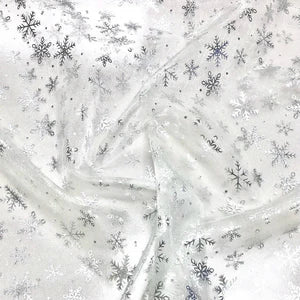 Snowflake Organza, White or Turquoise, Ideal for Costumes, Ice Queen, Frozen etc