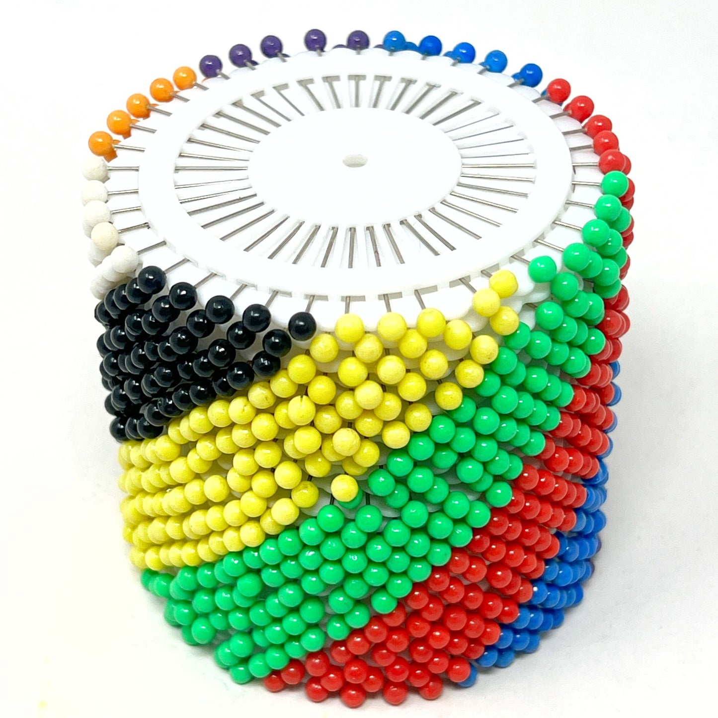 Plastic Headed Dressmaking Pins - Disk of 40 -Multicolour