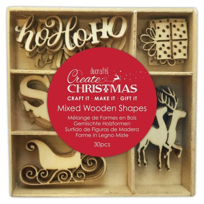 DoCrafts Create Christmas Crafts Collection, wooden hanging decorations, gift tags, wooden shapes