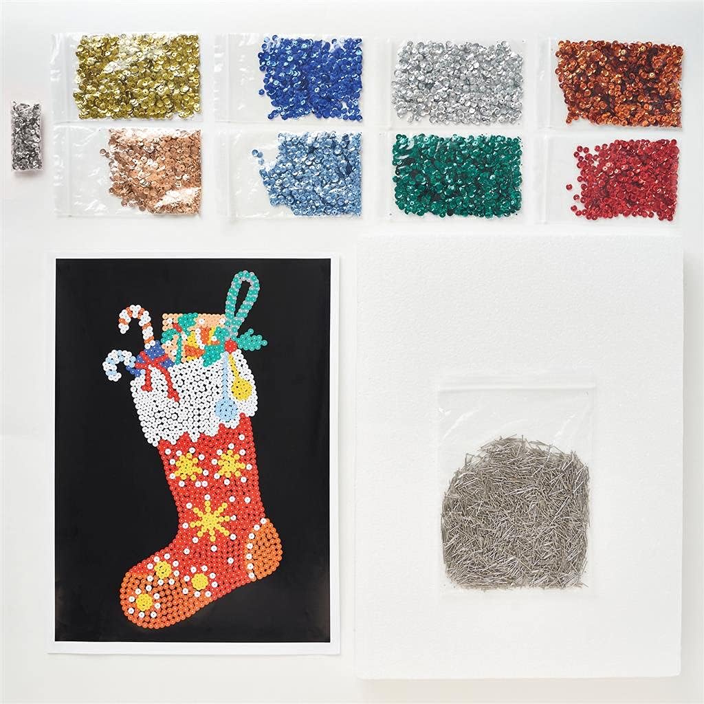 Simply Make Christmas Stocking Sequin Craft Kit