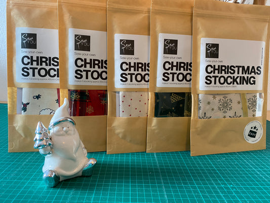 Sew-Your-Own-Kit Christmas Stocking, pre-cut 100% cotton fabric, full instructions