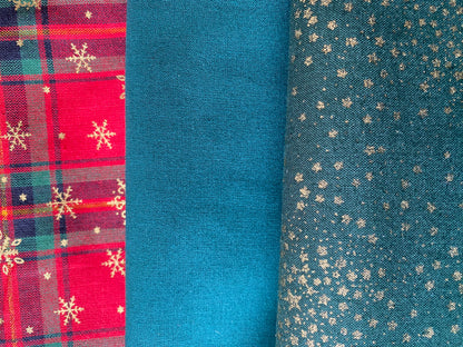 Sew-Your-Own-Kit Christmas Napkins, pre-cut 100% cotton fabric, full instructions