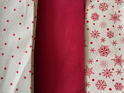 Sew-Your-Own-Kit Christmas Napkins, pre-cut 100% cotton fabric, full instructions