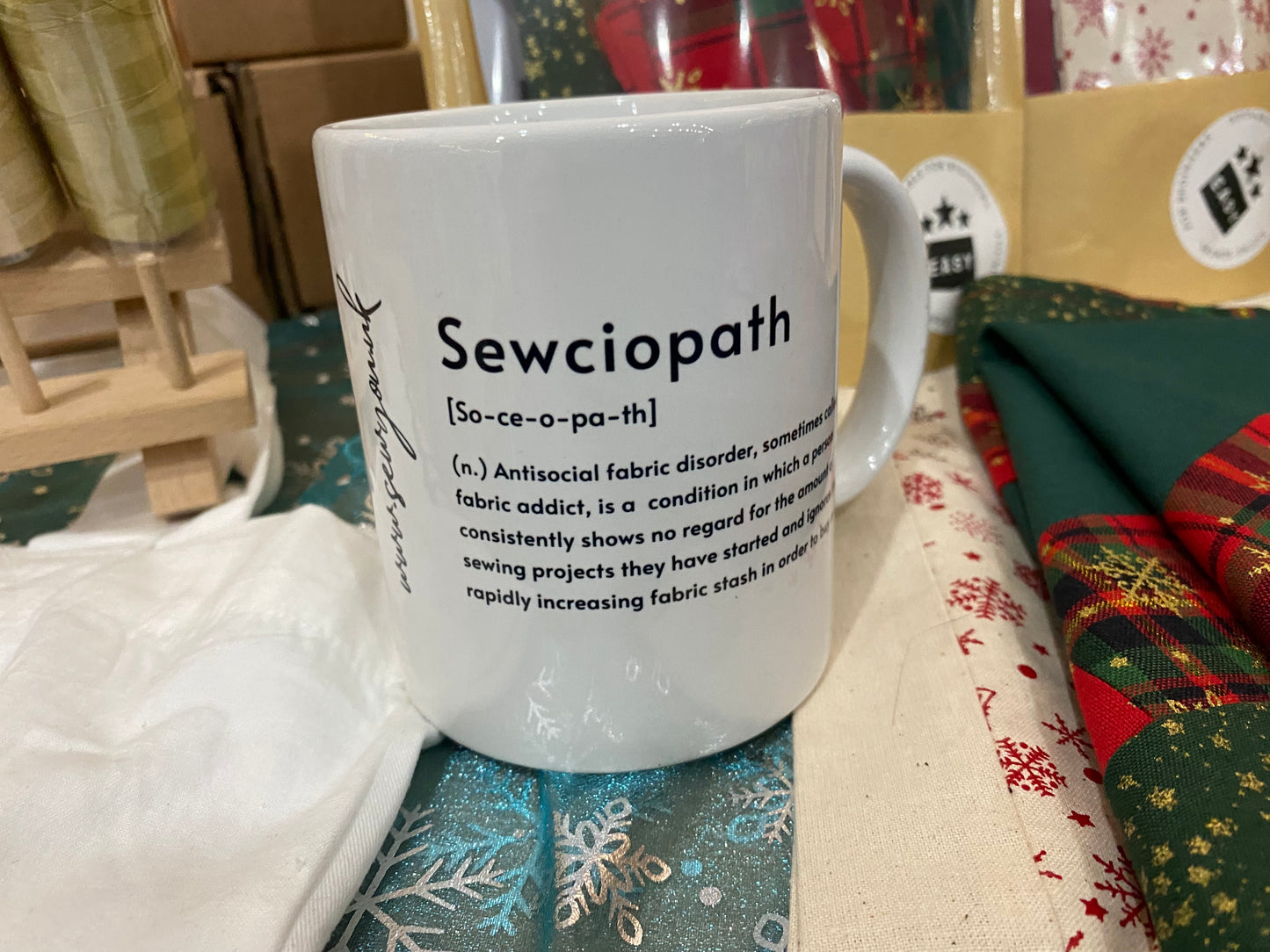 Sewciopath Mug for Sewers, fun novelty mug, ideal birthdays gift