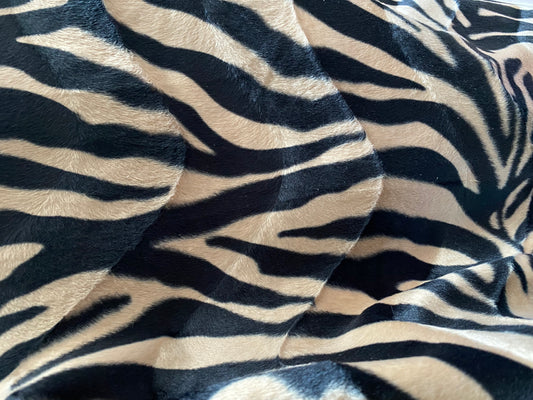 Velboa Ponyskin Faux Fur Fabric, Zebra Print