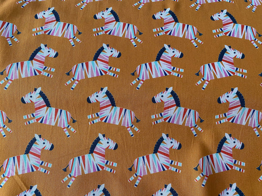 Dashwood Studio, 100% Cotton Fabric. Zebras, Dandelion Jungle by Jane Farnham