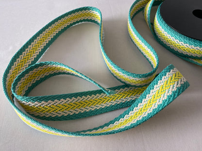 Webbing/strapping for bags, belts & crafts, 38mm, various arrow weave designs
