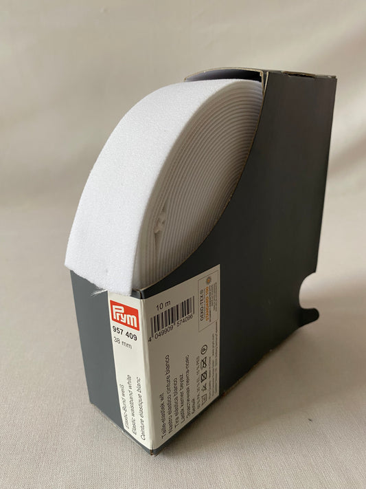 Prym Soft Top Elastic, 15mm or 38mm, White