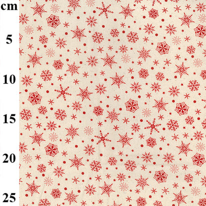 John Louden Christmas 100% Cotton Fabric  - Scandi Red Snowflakes