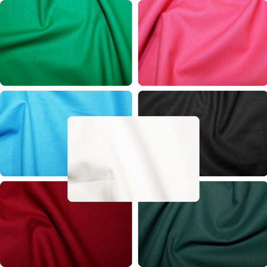 Rose & Hubble Plain 100% Craft Cotton - Various Colours 112cm Wide