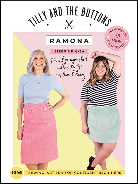 Tilly & The Buttons Ramona Sewing Pattern Pencil or Mini Skirt