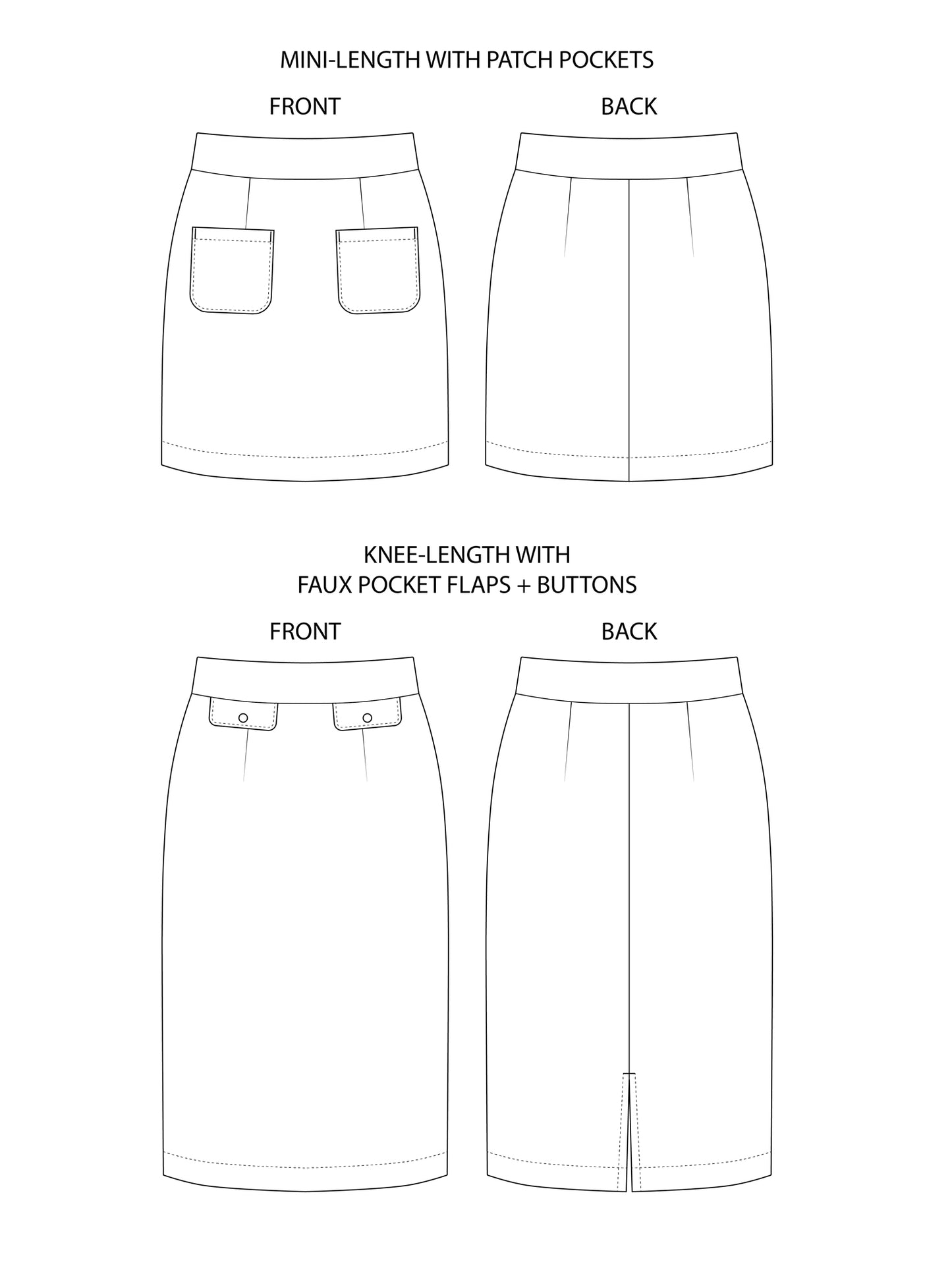 Tilly & The Buttons Ramona Sewing Pattern Pencil or Mini Skirt
