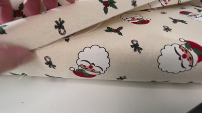 John Louden Christmas 100% Cotton Fabric  - Santas