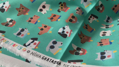Dashwood Studio, 100% Cotton Fabric. Puppy Pool Party by Nina Ghataora