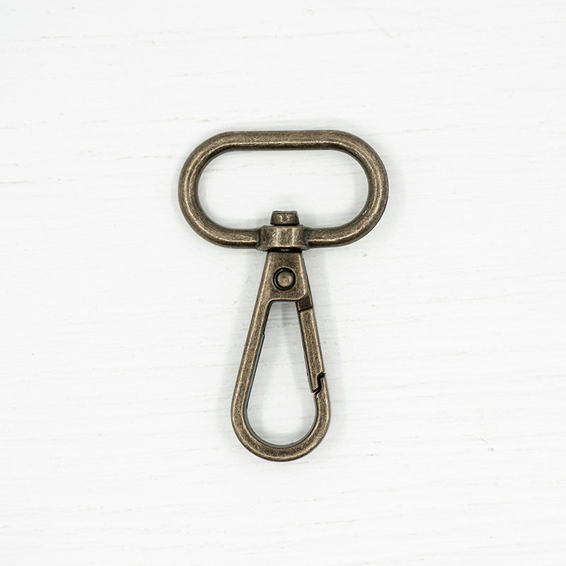 Metal Snap Hooks for Bag Making, Belts, Dressmaking and Crafts.  25mm, 32mm 38mm. Antique Brass.  Pack of 2