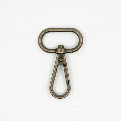 Metal Snap Hooks for Bag Making, Belts, Dressmaking and Crafts.  25mm, 32mm 38mm. Antique Brass.  Pack of 2