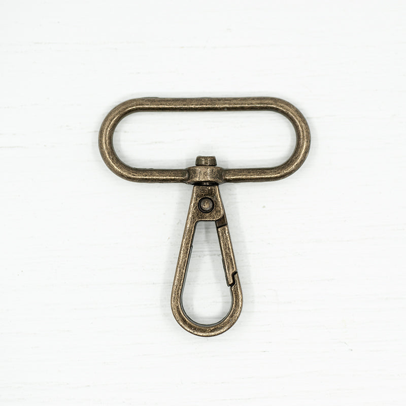 Metal Snap Hooks for Bag Making, Belts, Dressmaking and Crafts.  25mm, 32mm 38mm. Antique Brass.  Pack of 2