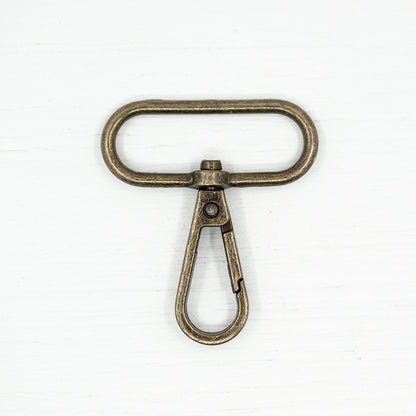 Metal Snap Hooks for Bag Making, Belts, Dressmaking and Crafts.  25mm, 32mm 38mm. Antique Brass.  Pack of 2