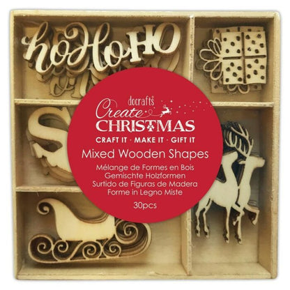 DoCrafts Create Christmas Crafts Collection, wooden hanging decorations, gift tags, wooden shapes