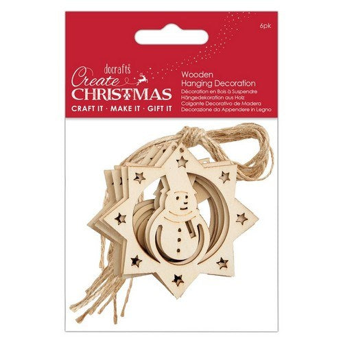 DoCrafts Create Christmas Crafts Collection, wooden hanging decorations, gift tags, wooden shapes