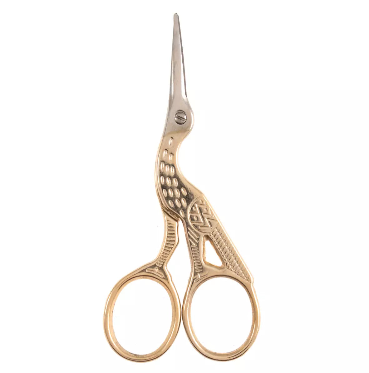 Hemline Embroidery Stork Scissors, 3.5" / 9cm, Gold